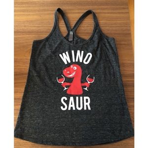 Wine-o-Saur wine tasting racerback tank!